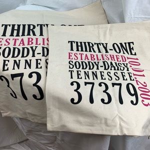 Thirty -One Signature Canvas Pillow Covers